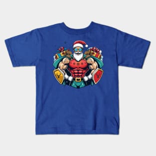 Santa’s Shield: A Christmas Defender Kids T-Shirt